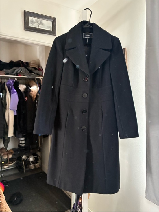 le chateau Jackets & Blazers - le chateau Black Wool-Blend Tailored Pea Coat